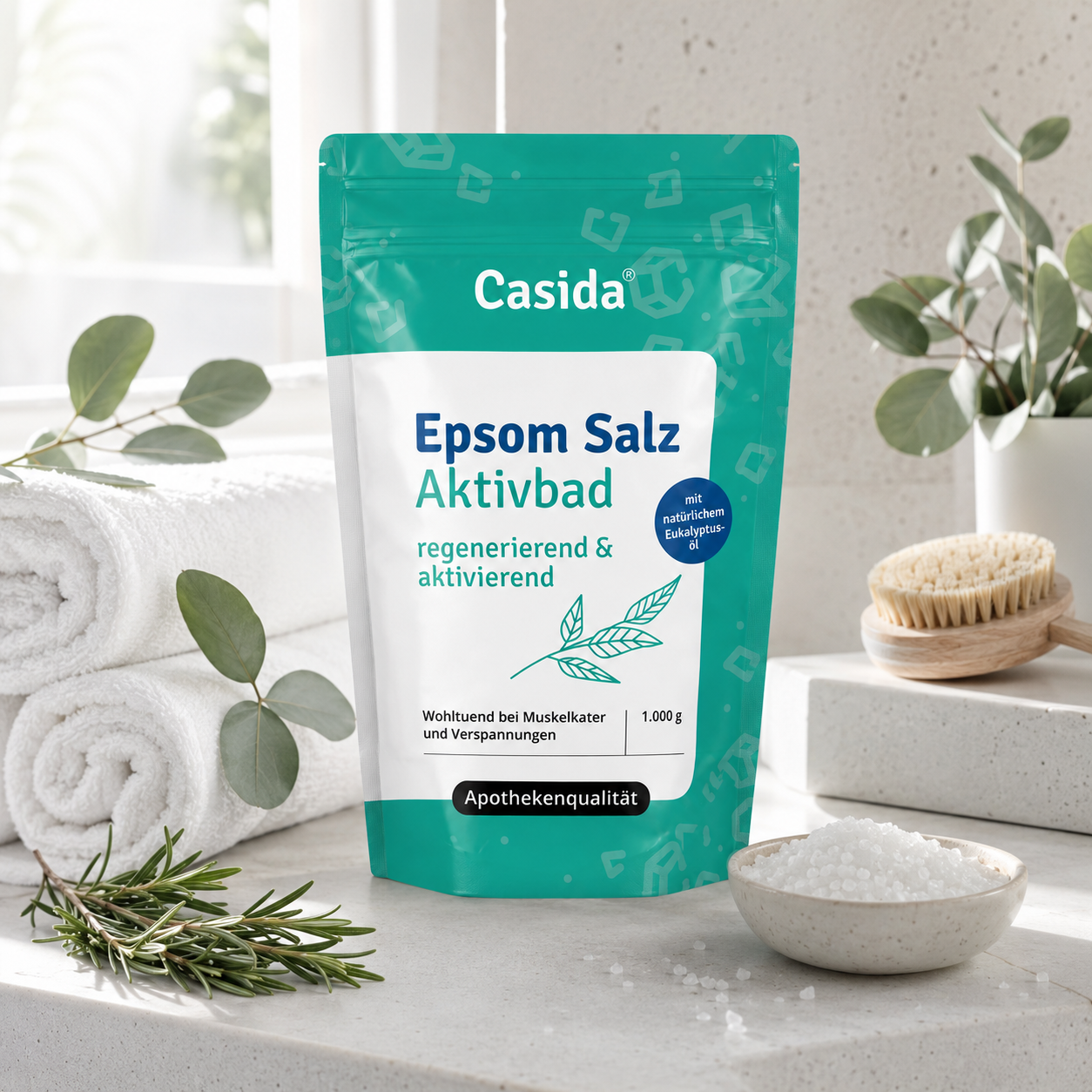 Casida Epsom Salz Aktivbad mit Eukalyptus & Rosmarin