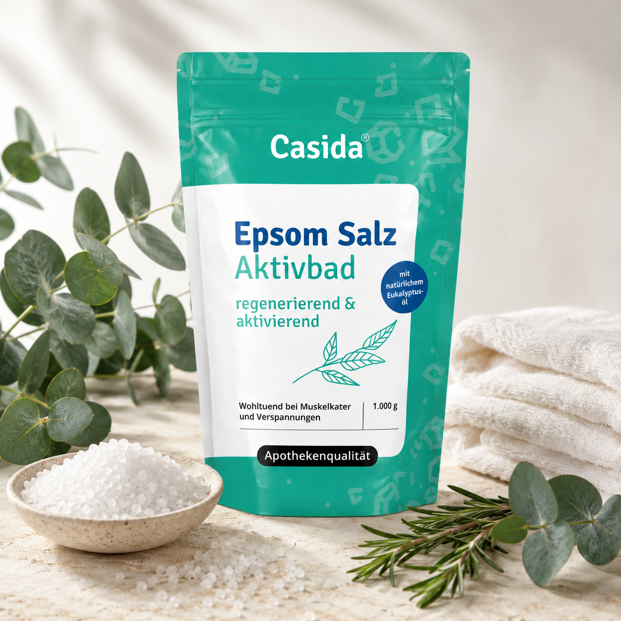 Casida Epsom Salz Aktivbad mit Eukalyptus & Rosmarin