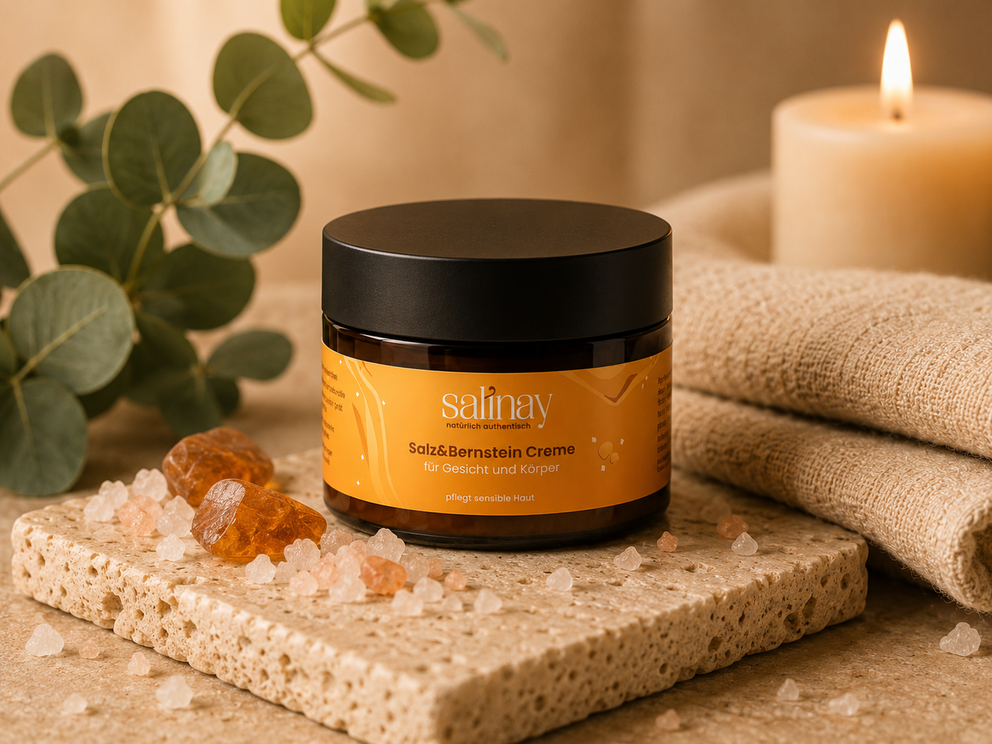 Salz & Bernstein Creme für Gesicht & Körper