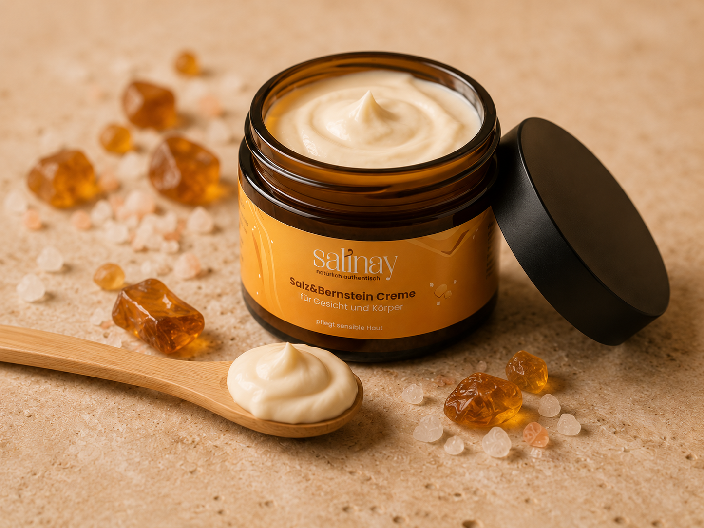 Salz & Bernstein Creme für Gesicht & Körper