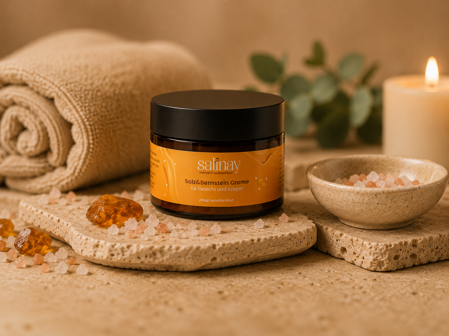 Salz & Bernstein Creme für Gesicht & Körper