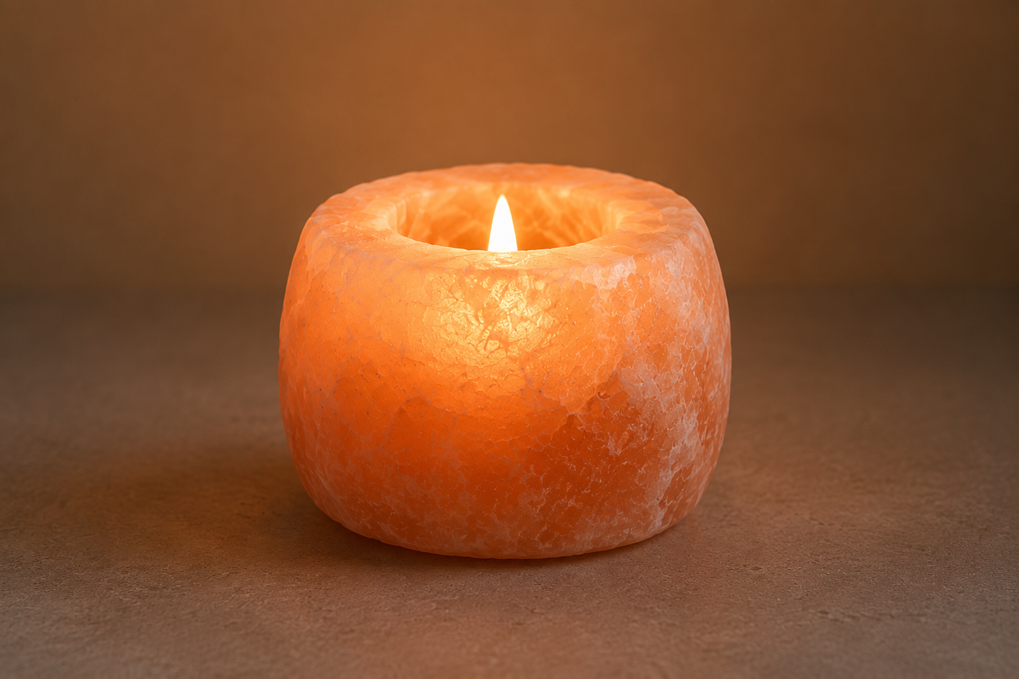 Teelichthalter aus Himalayasalz – Naturform